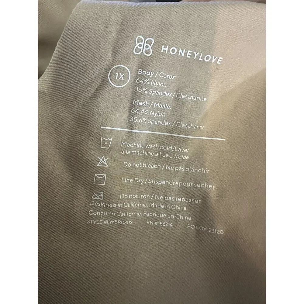 HoneyLove Crossover V-Neck Bra Wireless Adjustable Padded Tan Beige Plus Size 1X - Picture 5 of 12